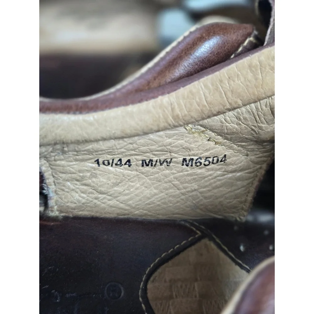 Brown Leather Fisherman Sandals‎ Caged Closed Toe Mens Size 10 44 M6504